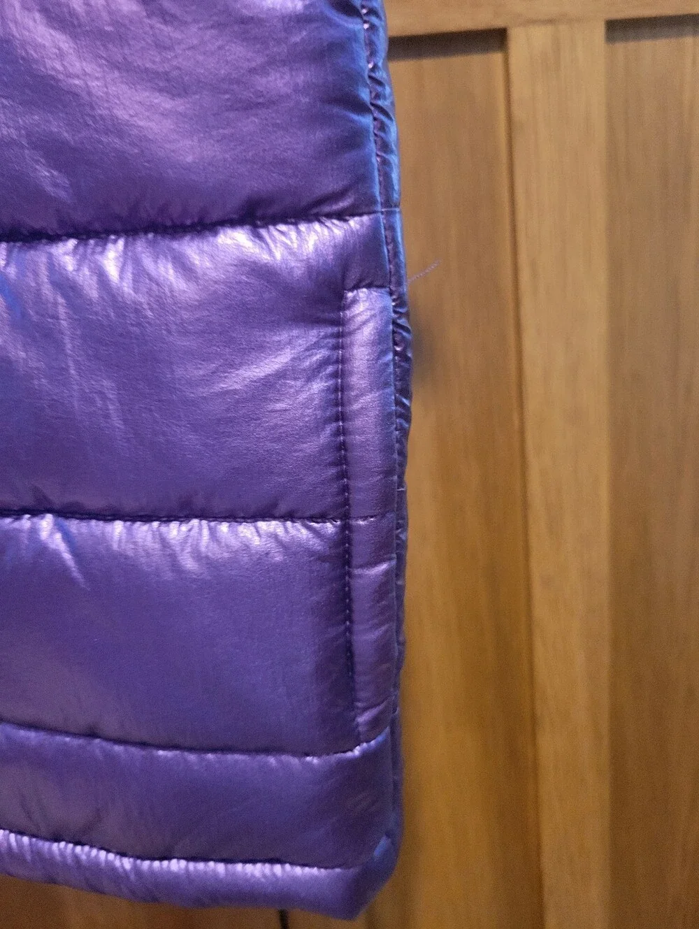 Metallic Purple Girls Puffer Vest. Girls Size 8-10